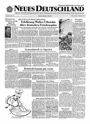 Neues Deutschland Online-Archiv vom 06.07.1961