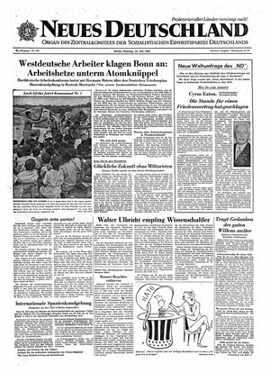 Neues Deutschland Online-Archiv vom 16.07.1961