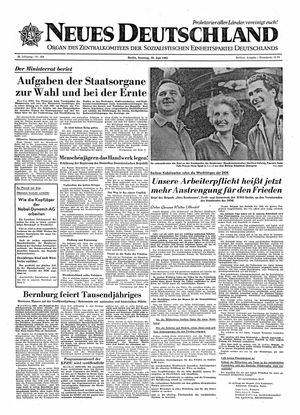 Neues Deutschland Online-Archiv on Jul 30, 1961