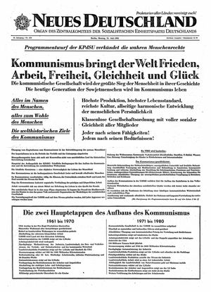 Neues Deutschland Online-Archiv vom 31.07.1961