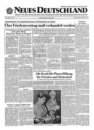 Neues Deutschland Online-Archiv vom 05.08.1961