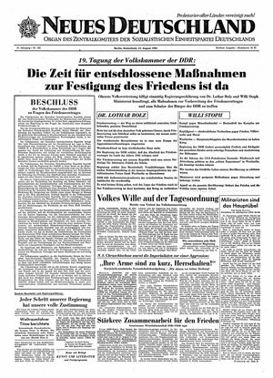 Neues Deutschland Online-Archiv vom 12.08.1961