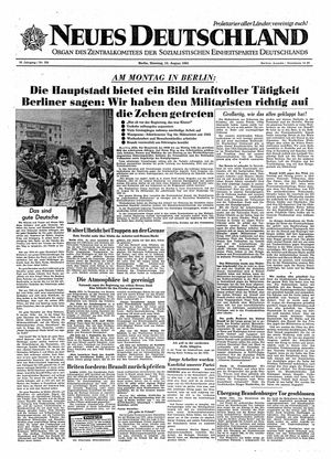 Neues Deutschland Online-Archiv vom 15.08.1961