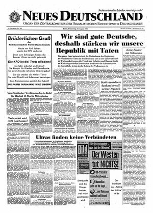 Neues Deutschland Online-Archiv vom 17.08.1961