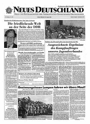 Neues Deutschland Online-Archiv vom 23.08.1961