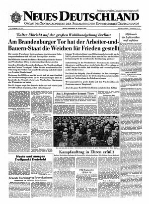 Neues Deutschland Online-Archiv vom 26.08.1961