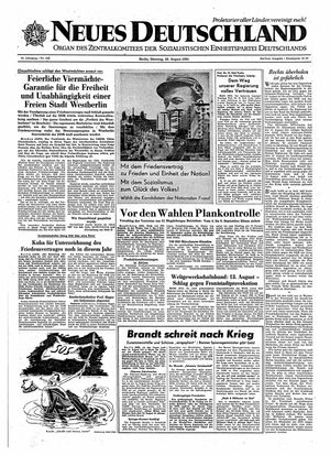 Neues Deutschland Online-Archiv vom 29.08.1961