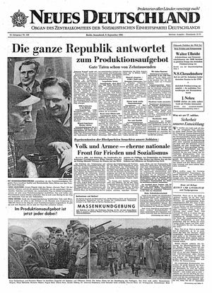 Neues Deutschland Online-Archiv vom 09.09.1961