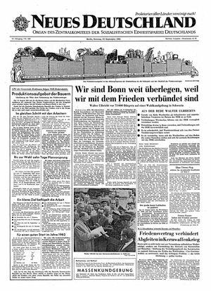 Neues Deutschland Online-Archiv vom 10.09.1961