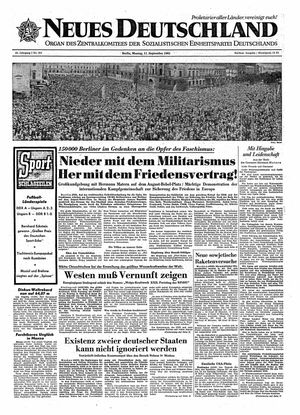 Neues Deutschland Online-Archiv vom 11.09.1961
