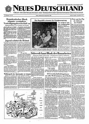 Neues Deutschland Online-Archiv vom 20.09.1961