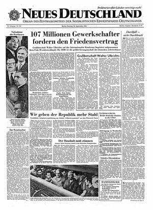 Neues Deutschland Online-Archiv vom 24.09.1961