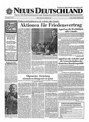 Neues Deutschland Online-Archiv vom 25.09.1961