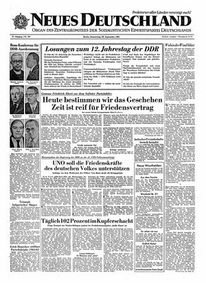 Neues Deutschland Online-Archiv vom 28.09.1961