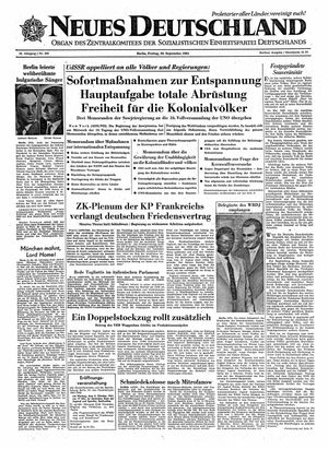 Neues Deutschland Online-Archiv on Sep 29, 1961