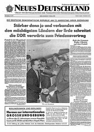 Neues Deutschland Online-Archiv vom 07.10.1961