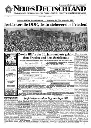 Neues Deutschland Online-Archiv vom 09.10.1961