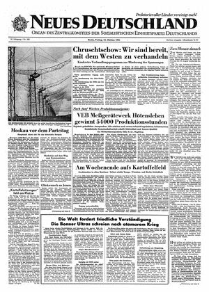 Neues Deutschland Online-Archiv vom 13.10.1961