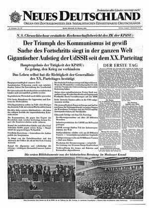 Neues Deutschland Online-Archiv vom 18.10.1961