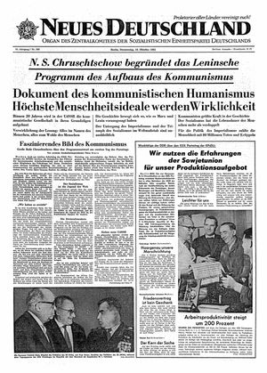 Neues Deutschland Online-Archiv vom 19.10.1961