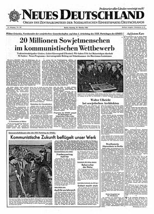 Neues Deutschland Online-Archiv vom 22.10.1961