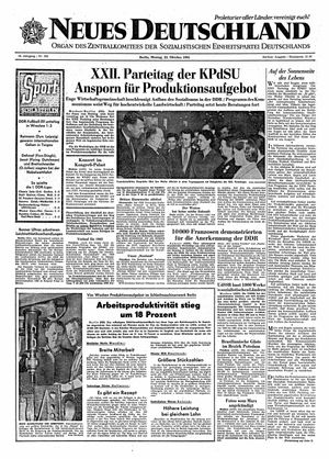 Neues Deutschland Online-Archiv vom 23.10.1961