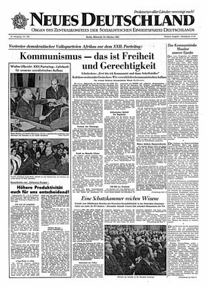 Neues Deutschland Online-Archiv vom 25.10.1961
