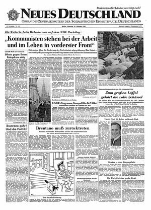 Neues Deutschland Online-Archiv vom 31.10.1961