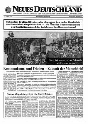 Neues Deutschland Online-Archiv on Nov 7, 1961