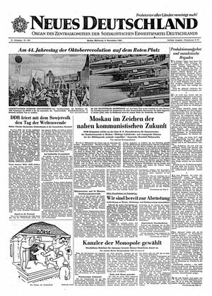 Neues Deutschland Online-Archiv vom 08.11.1961