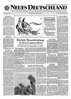 Neues Deutschland Online-Archiv vom 21.11.1961