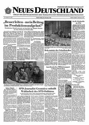 Neues Deutschland Online-Archiv vom 24.11.1961