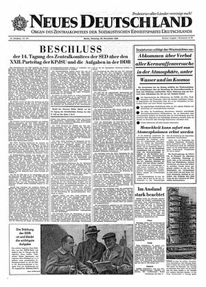 Neues Deutschland Online-Archiv vom 28.11.1961