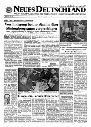 Neues Deutschland Online-Archiv vom 03.12.1961