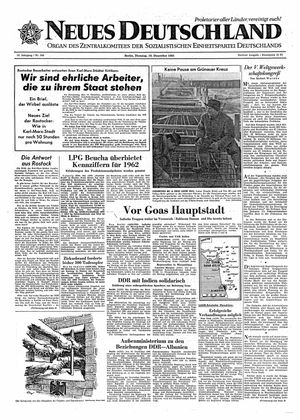 Neues Deutschland Online-Archiv vom 19.12.1961