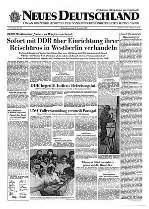 Neues Deutschland Online-Archiv vom 21.12.1961