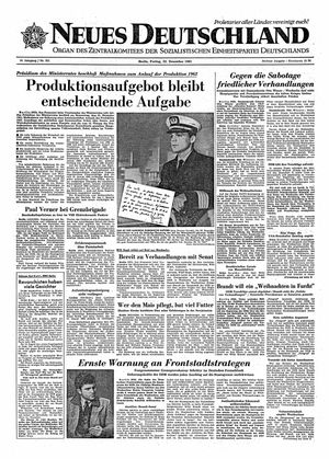 Neues Deutschland Online-Archiv vom 22.12.1961
