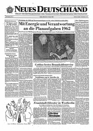 Neues Deutschland Online-Archiv vom 03.01.1962
