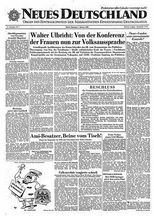 Neues Deutschland Online-Archiv vom 07.01.1962
