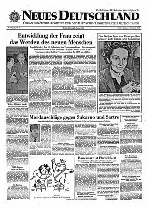 Neues Deutschland Online-Archiv vom 09.01.1962