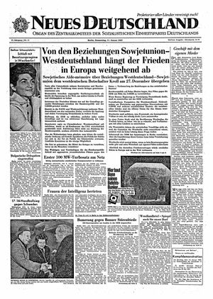 Neues Deutschland Online-Archiv vom 11.01.1962