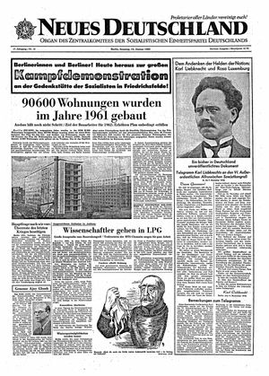 Neues Deutschland Online-Archiv vom 14.01.1962