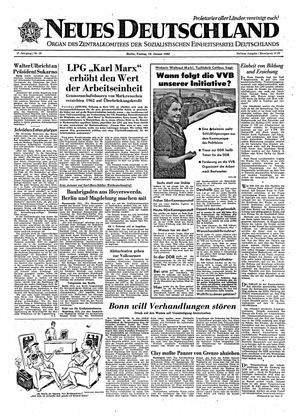 Neues Deutschland Online-Archiv vom 19.01.1962