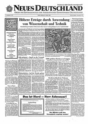 Neues Deutschland Online-Archiv vom 22.01.1962