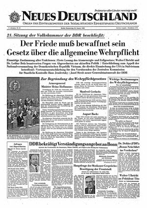 Neues Deutschland Online-Archiv vom 25.01.1962
