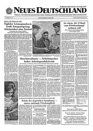 Neues Deutschland Online-Archiv vom 27.01.1962