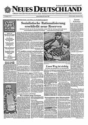 Neues Deutschland Online-Archiv vom 29.01.1962