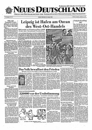 Neues Deutschland Online-Archiv vom 31.01.1962