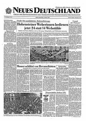 Neues Deutschland Online-Archiv vom 01.02.1962