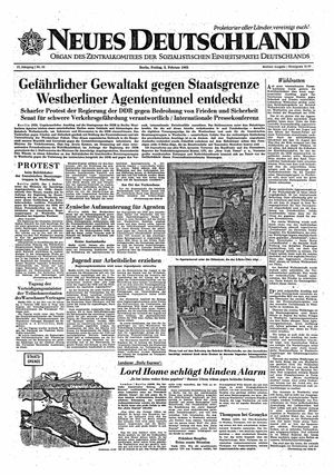 Neues Deutschland Online-Archiv vom 02.02.1962